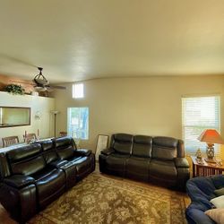 Reclining Leather Couch Set