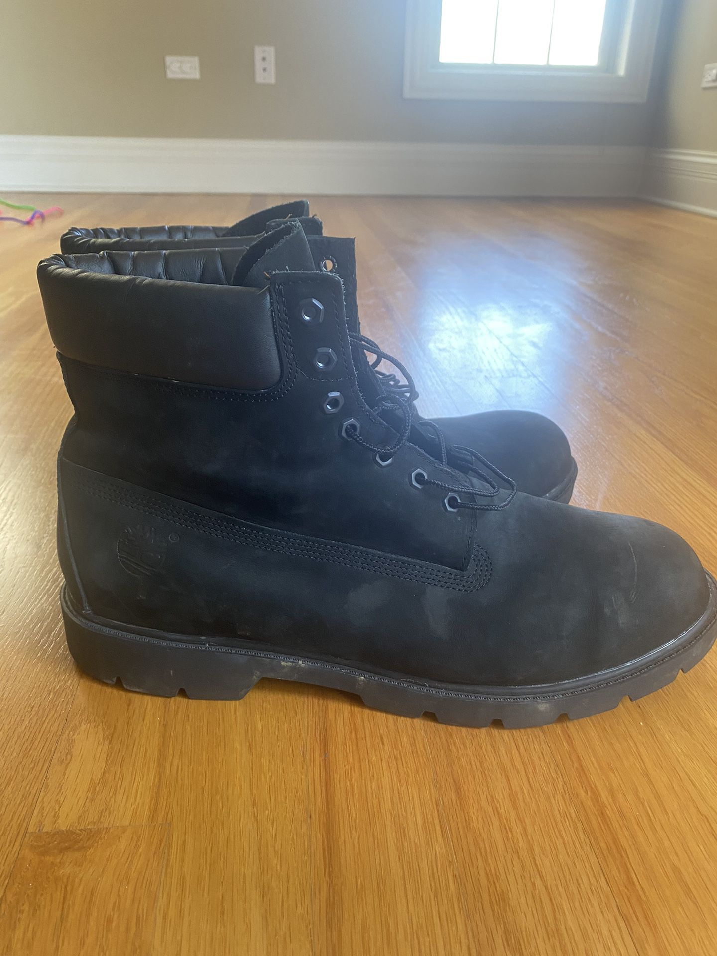 Timberland Boots Black Size 15 Adult Shoes Fast Shipping EUC laced Steel Toe