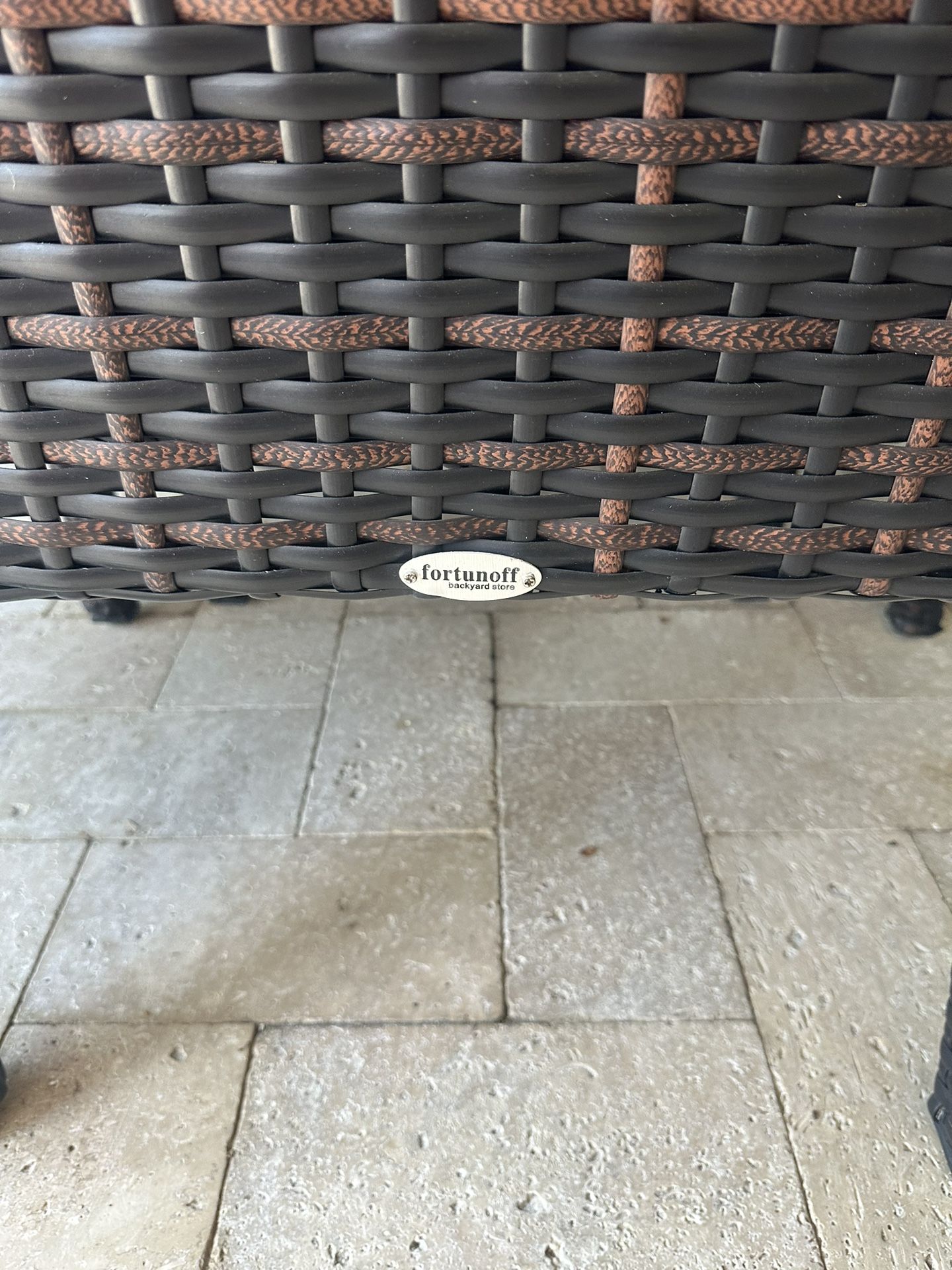 Fortunoff Siesta Aged Outdoor Wicker Dining Table Set 7pcs With Cushions for Sale in Boca Raton