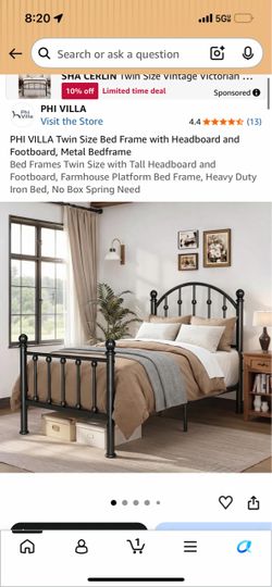Twin Size Metal Bed Frame