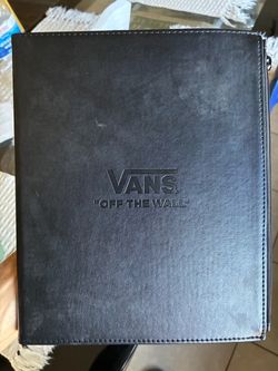 Vans Off The Wall Black Leather Zip Notebook
