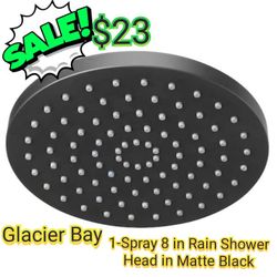 Glacier Bay

1-Spray 8 in. Single Ceiling Mount Fixed Rain Shower Head in Matte Black

