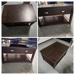 Brown Coffee Table , Wheels, Hidden Storage