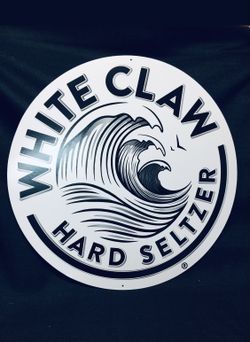 White Claw Hard Seltzer Double Sided poster board sign 18” round New You Get 2
