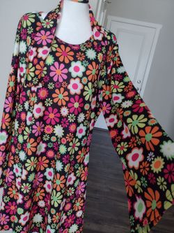Party dress A-line,bell sleeves,head band, 70th style,size XL, new