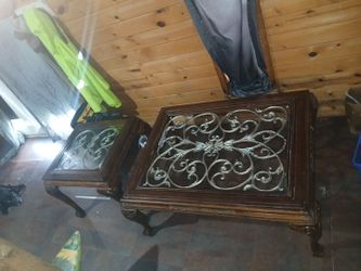 Wooden table and wooden other table