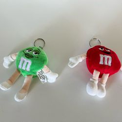 M&M's Green & red  Keychain Plush 5.5”