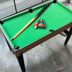Kids three In  one pool table, air hockey, and foosball