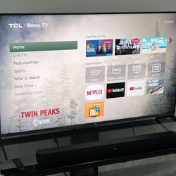 55 In. TCL 4k TV (55R625) + Sound Bar