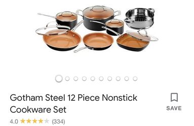 Gotham Steel 12 Piece Nonstick Cookware Set