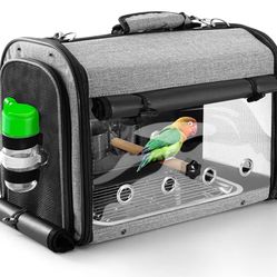 Bird Carrier Bag , Lightweight Backpack for Parrot, Portable Travel Cage, Pet Transparent Breathable Carrier