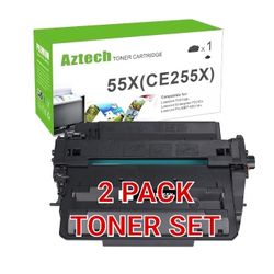 2 Pack 55X CE255X HP Compatible toner set