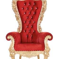 Elegant 6’ Red Royal throne chair for Parties and Events
