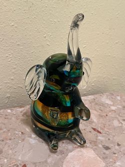 Art Glass Elephant Figurine