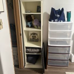 Storage Tower With Pin Board, Pegs, And Mirror 
