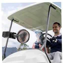 Golf Cart Fan 75° Oscillating 4000mAh USB. 