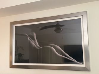 Large Framed Black and White Figure Art Print