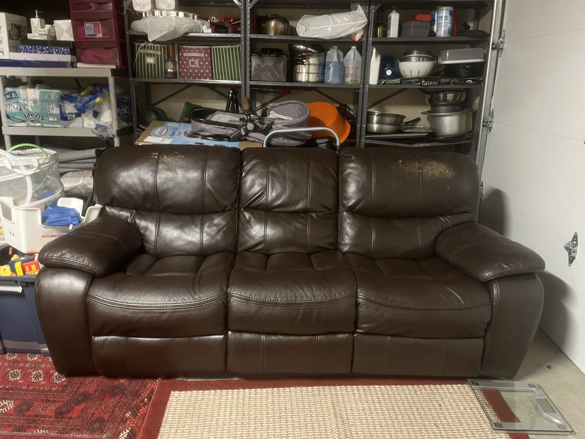 Brown Reclining Sofa