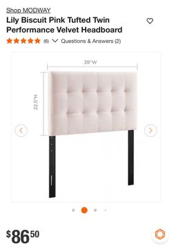 Twin headboard pink