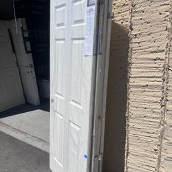 Masonite 30 in. x 80 in. Textured 6-Panel Bored Hollow Core Painted Composite Interior Door Slab
