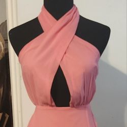 New Lulus Flirty Chic Cutout Twist Front Halter Midi Dress, Size XS 
