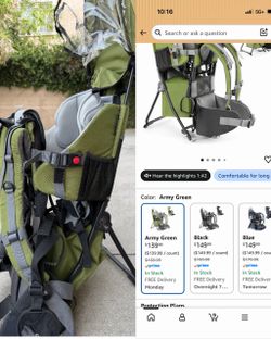 Toddler hiking backpack carrier