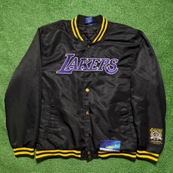 Los Angeles Lakers Satin Jacket Medium Preowned
