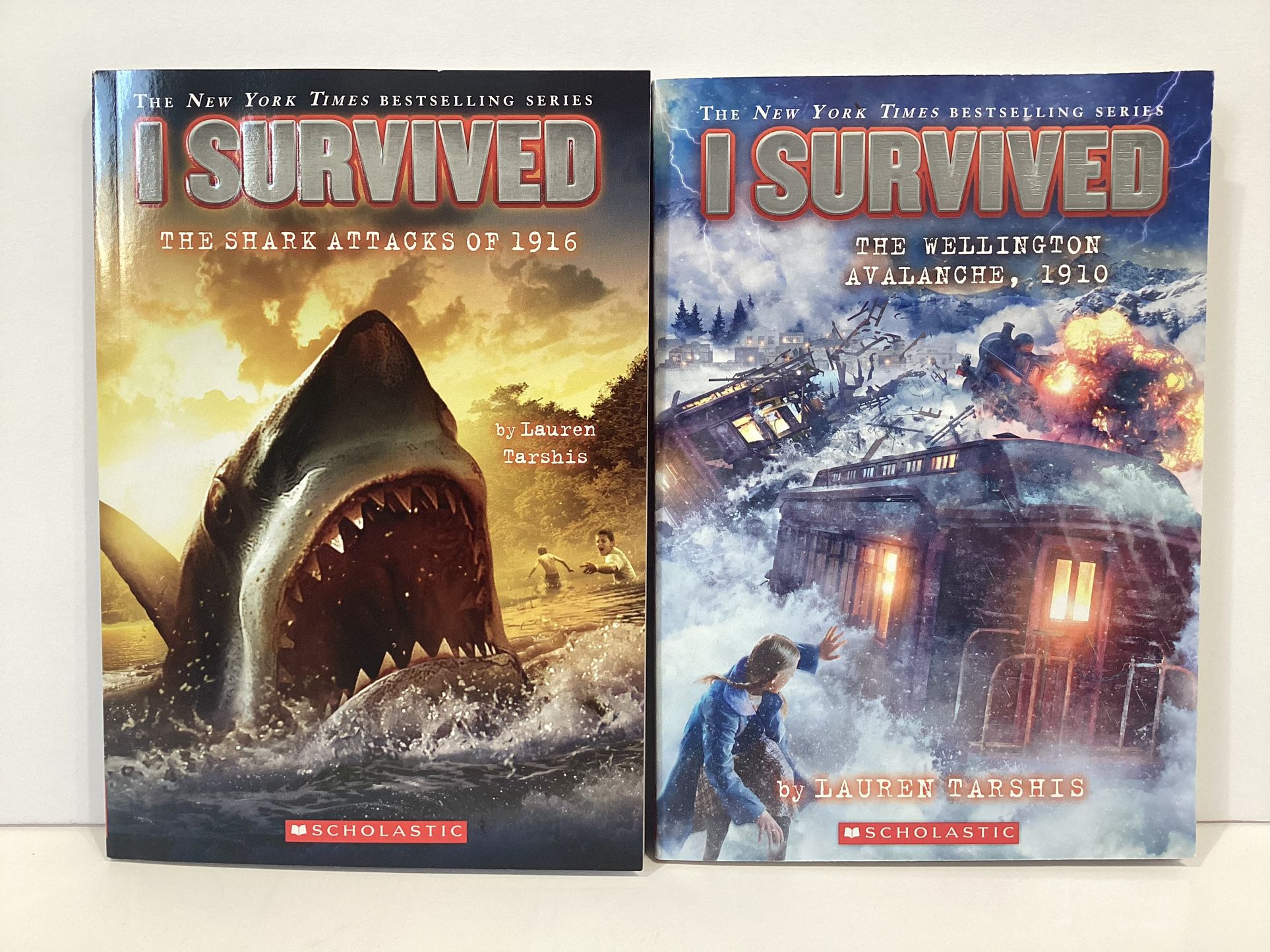 I Survived Books The Shark Attacks of 1916 & The Wellington Avalanche 1910