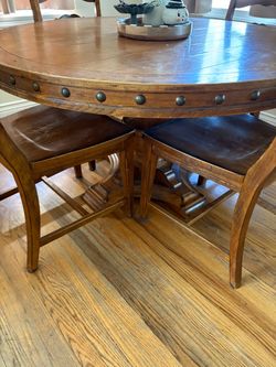Round Wood Dining Table with Chairs