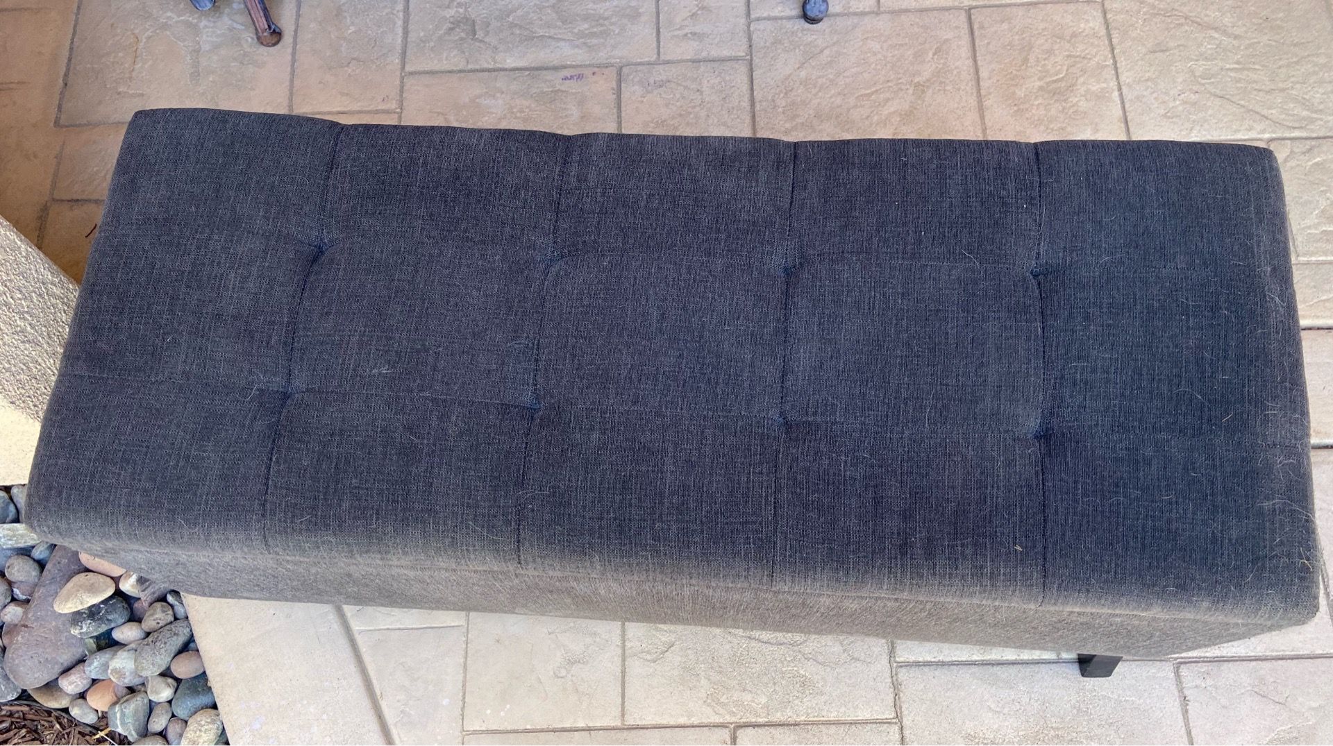 Free Ottoman with storage space - Dark Gray