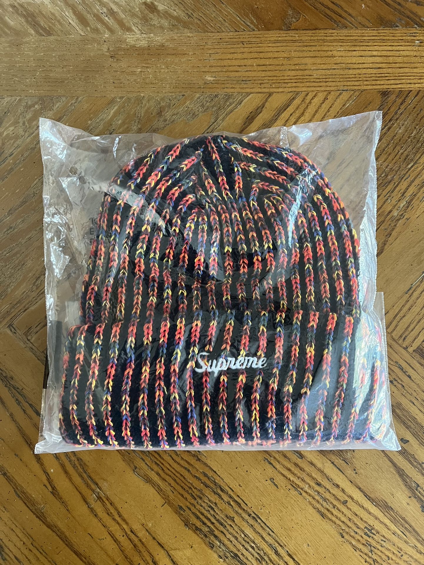 Supreme Rainbow Loose Gauge Beanie (FW25) Black