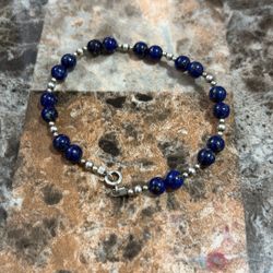 Sterling Silver & Lapis Bracelet 