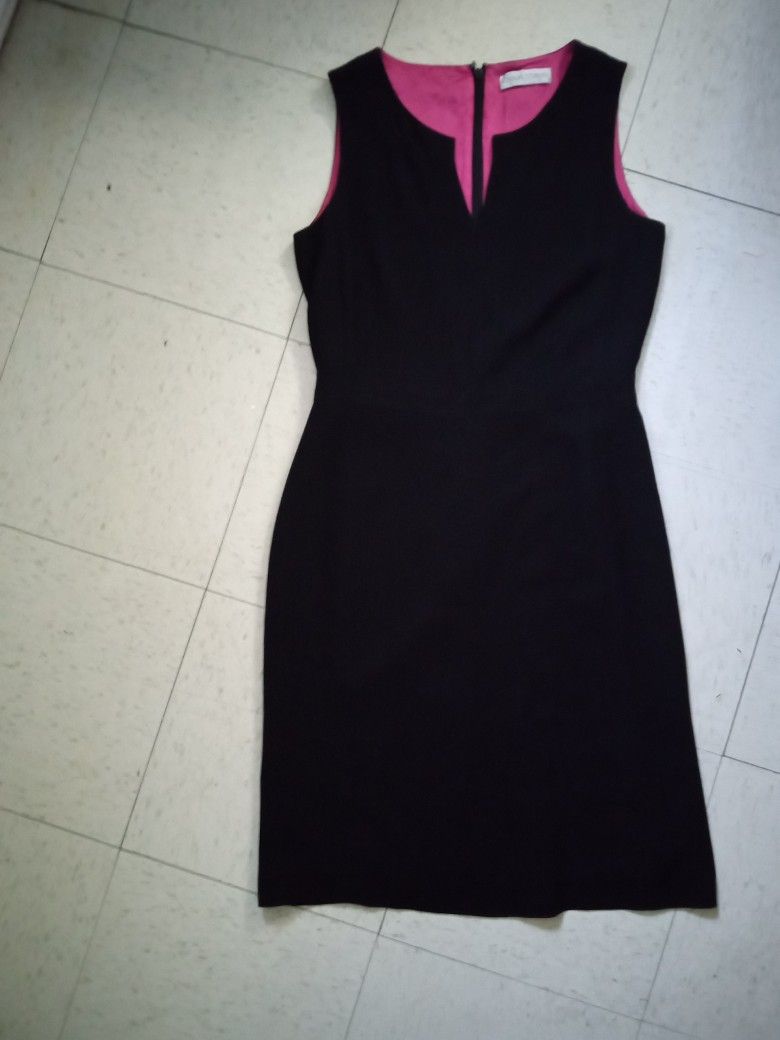 Black With Pink Lining Form Fitting Dress