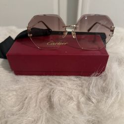 Authentic Cartier Sunglasses With Custom Geometric Lenses