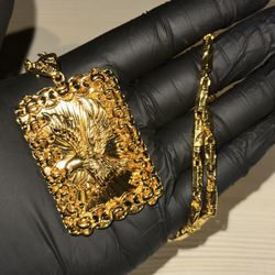 18k Gold Plated Eagle Pendant Necklace