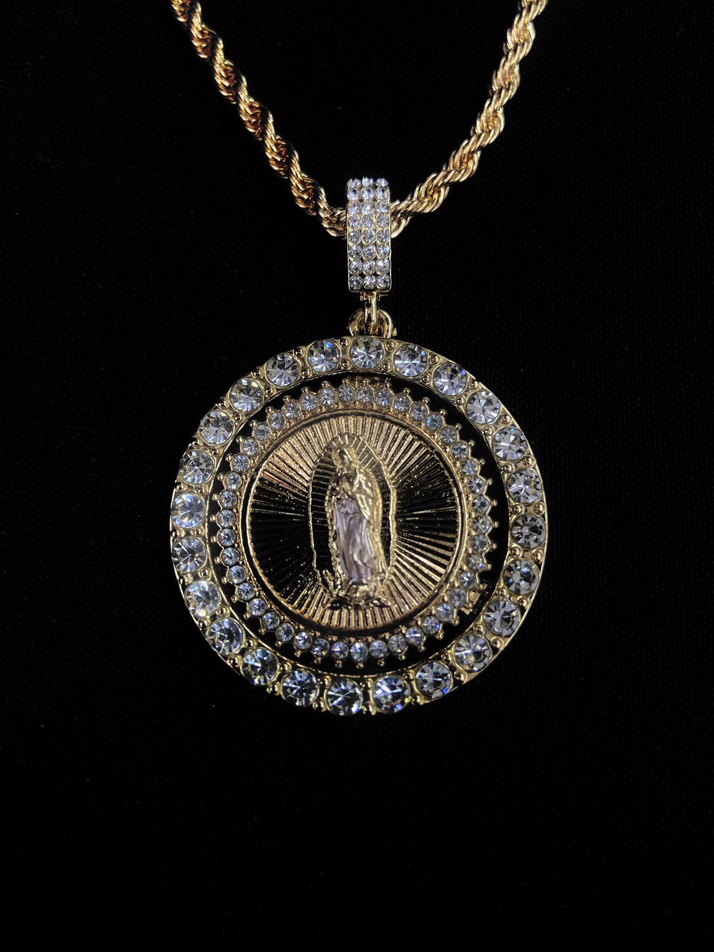Gold Plated Seminario Virgin Mary Chain/ Necklace