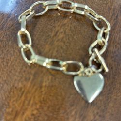 Gold Heart Bracelet,  