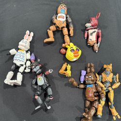 LOT of Five Nights at Freddys Funko Articulated Figures Build Pieces