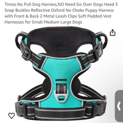 Timos No Pull Dog Harness,NO Need Go Over Dogs Head 3 Snap Buckles Reflective Ox