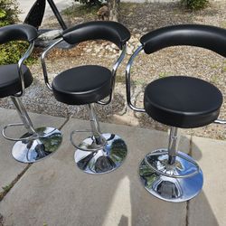 3 Modern Adjustable/Swivel Bar Stools 