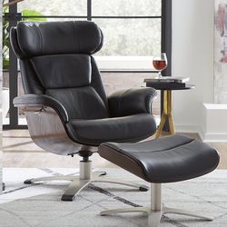 Jason Furniture Leather Lounge Chair & Ottoman – Eames Style – Mid Century Modern