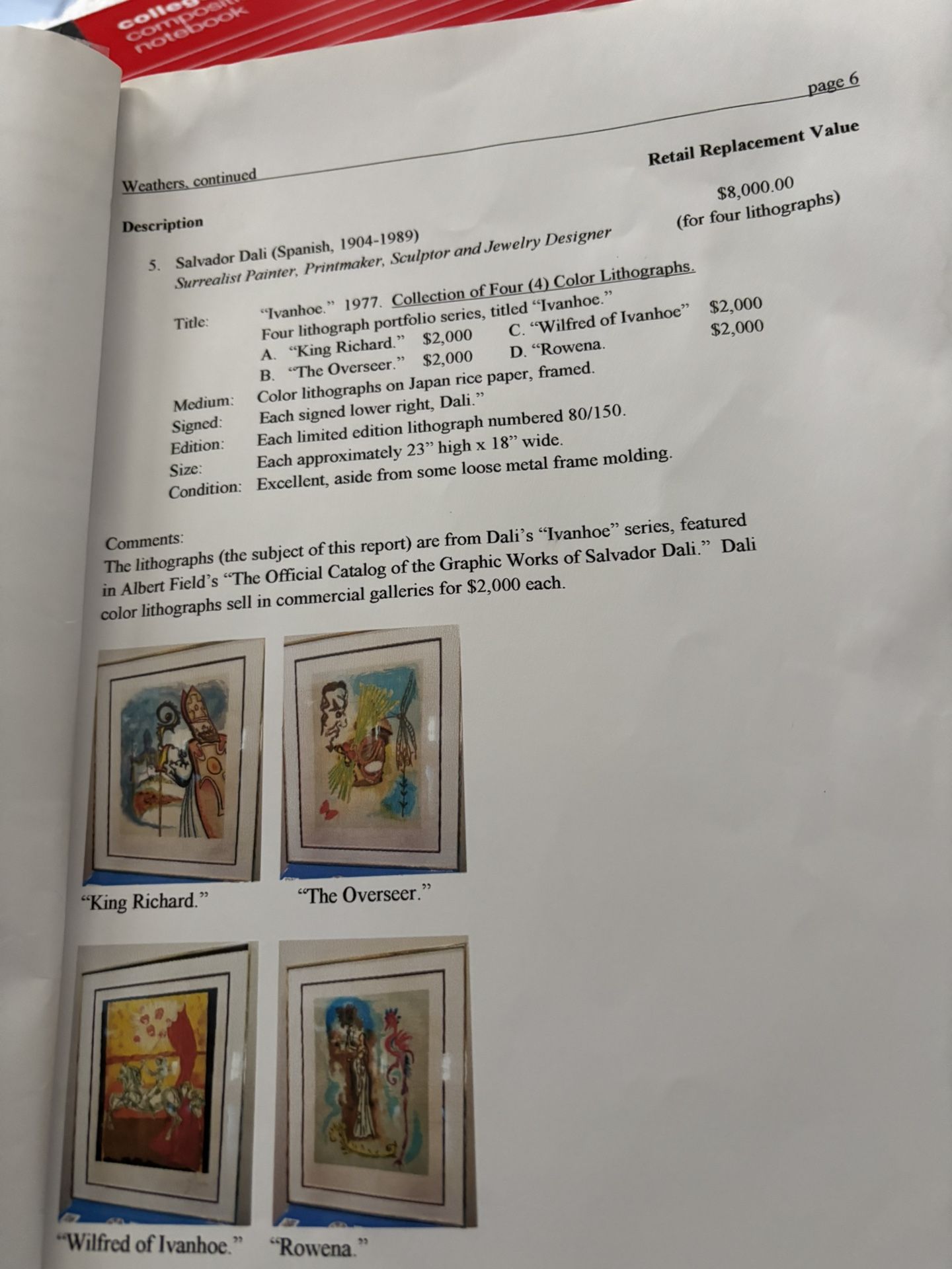 Salvatore Dali Signed Prints