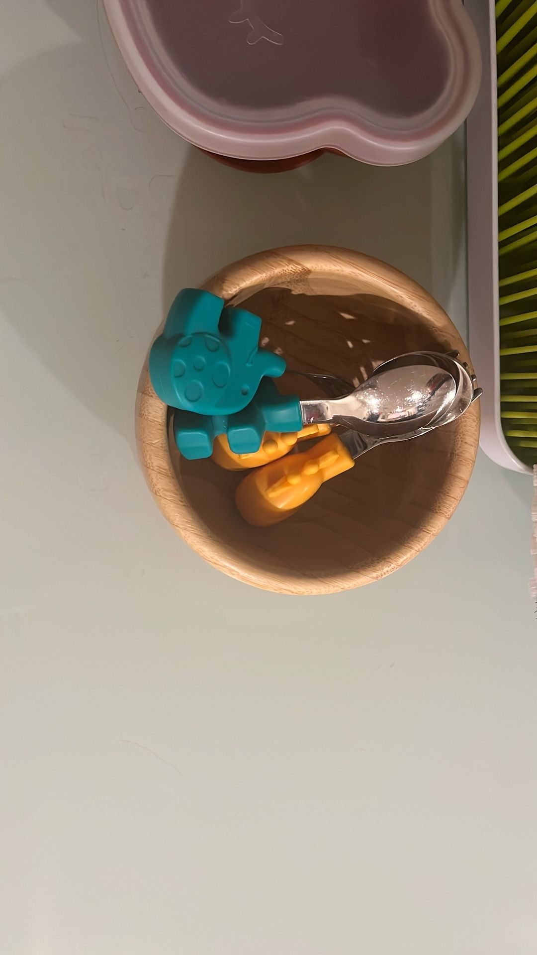 Avanchy Bamboo Baby Bowl with Spoon and Removable Silicone Suction Base