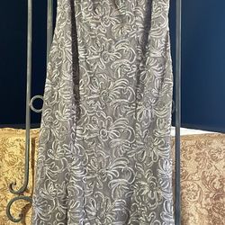 Floral Grey Evening Gown Size 16