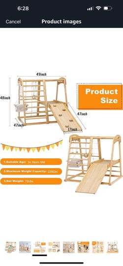 8 In 1 Wooden Playset Gym For Toddlers