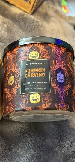 Pumpkin Carving Halloween Luminary 3 wick Candle-Bath & Body Works ($15 each/2 for $28)