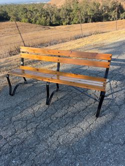 Antique train station bench restored