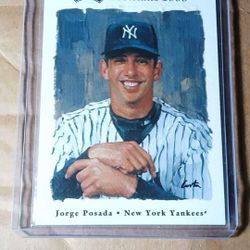 2003 Playoff Jorge Posada Potrait Error Card, Blank back