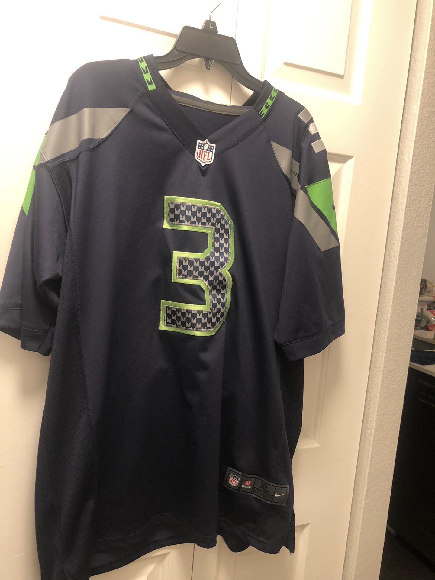 Nike On Field NFL Authentic Seattle Seahawks #3 Wilson Fan men's Blue Jersey
