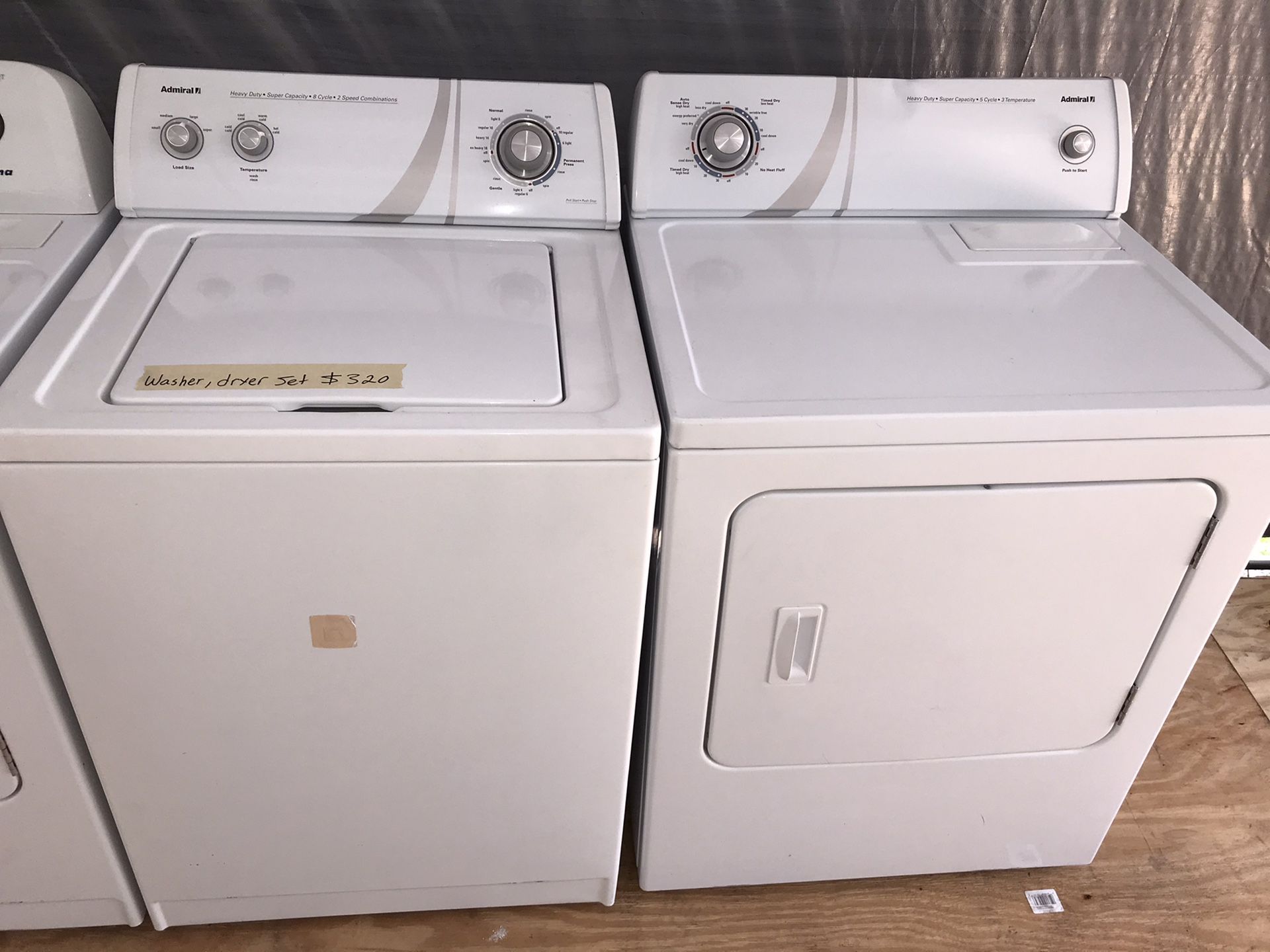 Admiral washer dryer set. In good condition!